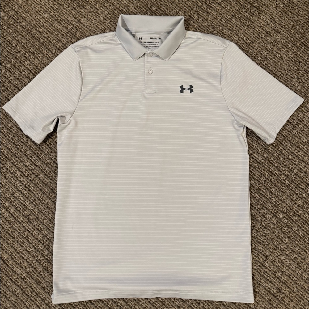Under Armour Silver Dri-Fit Polo - Small